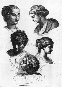  Gerard De Lairesse Five Female Heads - Canvas Art Print