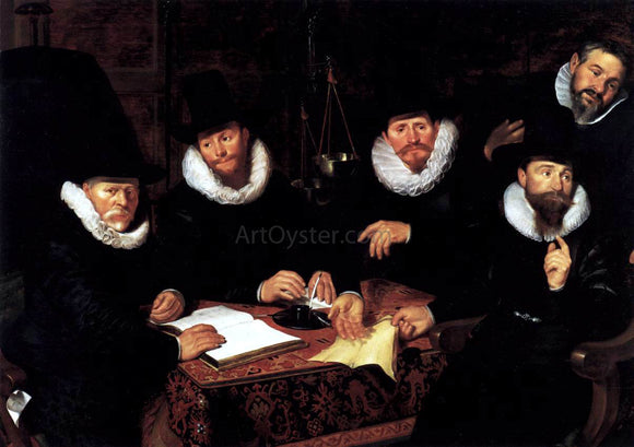  Werner Jacobsz. Van den Valckert Five Regents of the Groot-Kramergild - Canvas Art Print