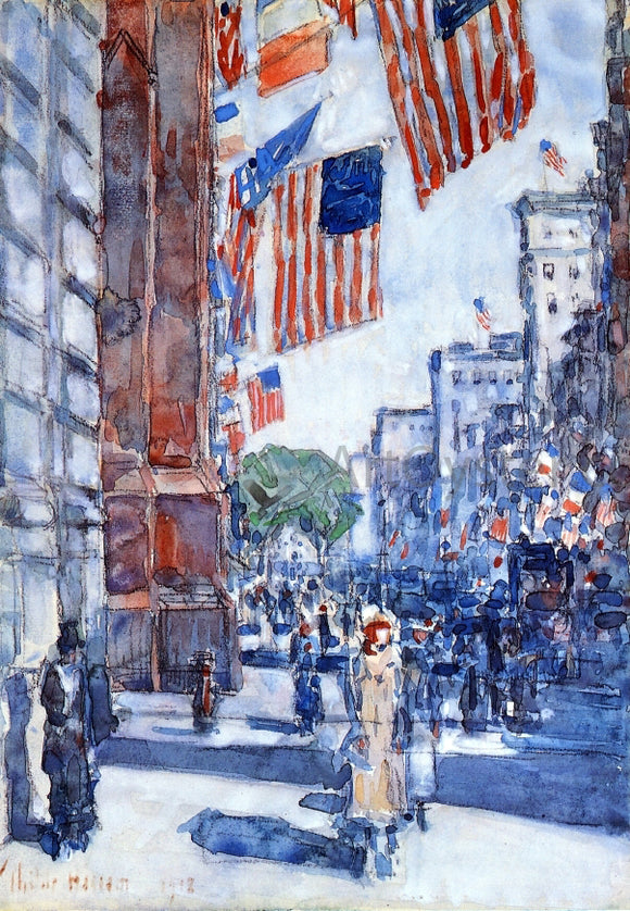  Frederick Childe Hassam Flags, Fifth Avenue - Canvas Art Print