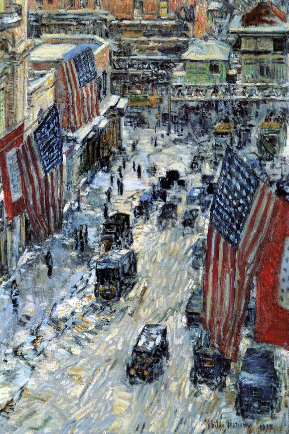  Frederick Childe Hassam Flags on Fifty-Seventh Street - Canvas Art Print