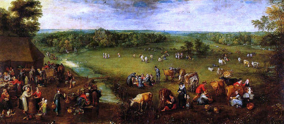  The Elder Jan Bruegel Flemish Dairy Farm - Canvas Art Print