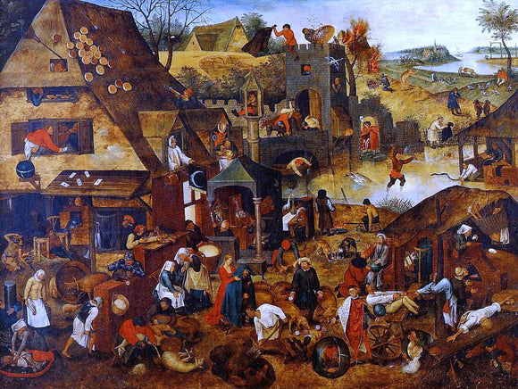  The Younger Pieter Bruegel Flemish Proverbs - Canvas Art Print
