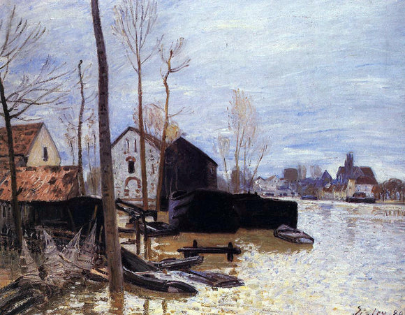  Alfred Sisley Flooding at Moret - Canvas Art Print