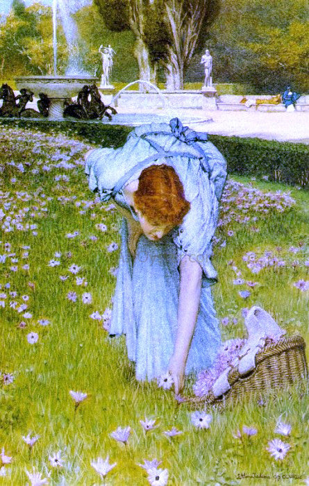  Sir Lawrence Alma-Tadema Flora: Spring in the Gardens of the Villa Borghese - Canvas Art Print