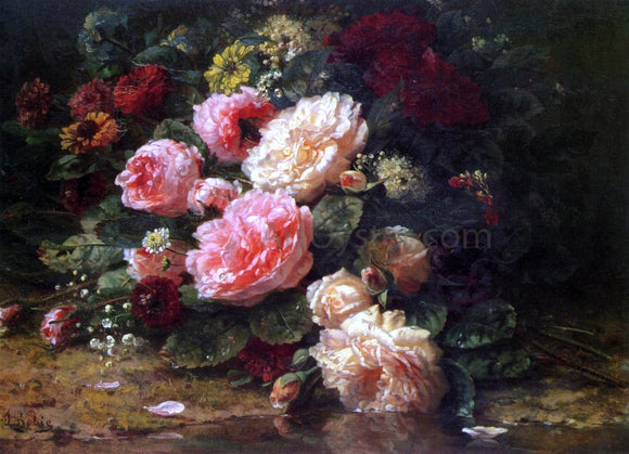  Jean Baptiste Robie Floral Still Life - Canvas Art Print