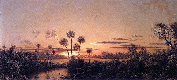  Martin Johnson Heade Florida River Scene: Early Evening, After Sunset - Canvas Art Print