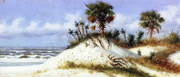  William Aiken Walker Florida Sand Dunes with Two Palm Trees - Canvas Art Print