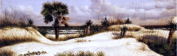  William Aiken Walker Florida Seascape with Sand Dune, Palm Tree, and Yuccas - Canvas Art Print