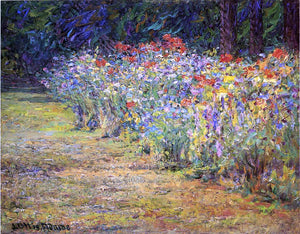  John Ottis Adams Flower Border - Canvas Art Print