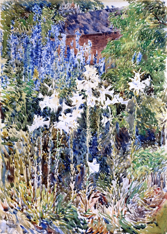  Frederick Childe Hassam A Flower Garden - Canvas Art Print
