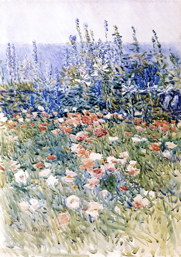  Frederick Childe Hassam Flower Garden, Isles of Shoals - Canvas Art Print