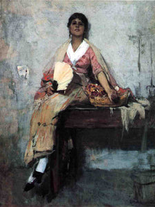  Frank Duveneck Flower Girl - Canvas Art Print