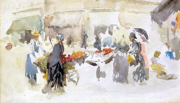  James McNeill Whistler Flower Market - Canvas Art Print