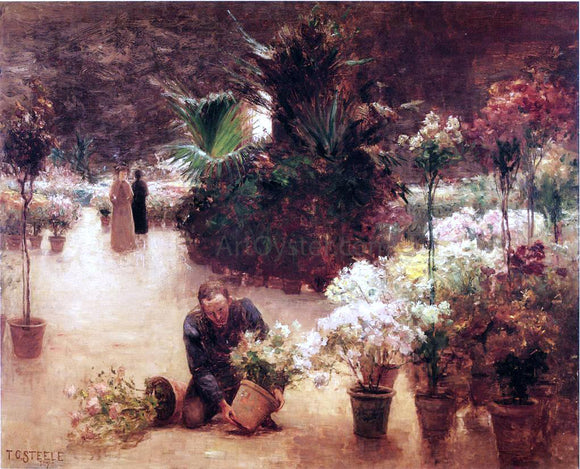  Theodore Clement Steele Flower Mart - Canvas Art Print