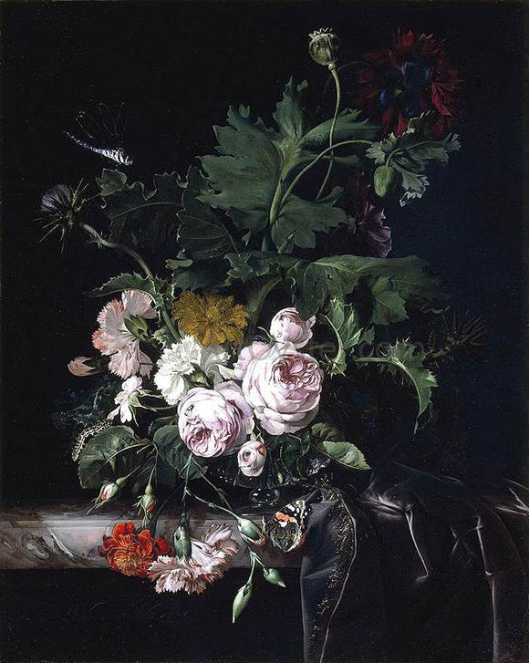  Willem Van Aelst Flower Still-Life - Canvas Art Print
