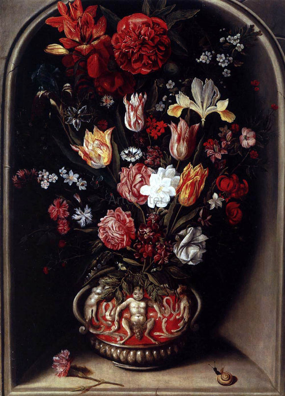  Jacob Woutersz Vosmaer Flower Vase in a Niche - Canvas Art Print