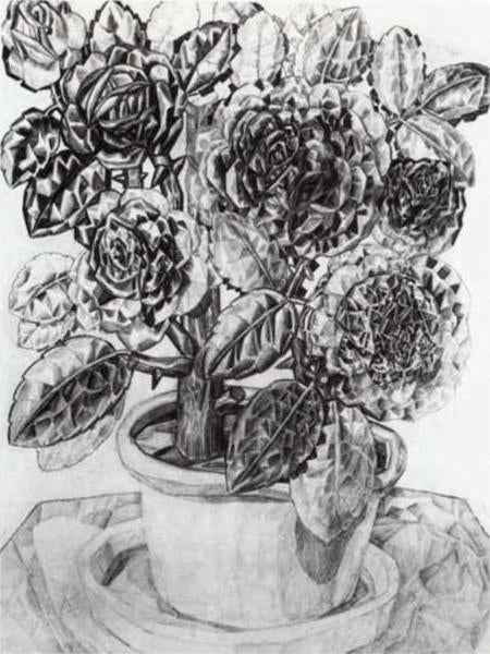  Pavel Filonov Flowers - Canvas Art Print