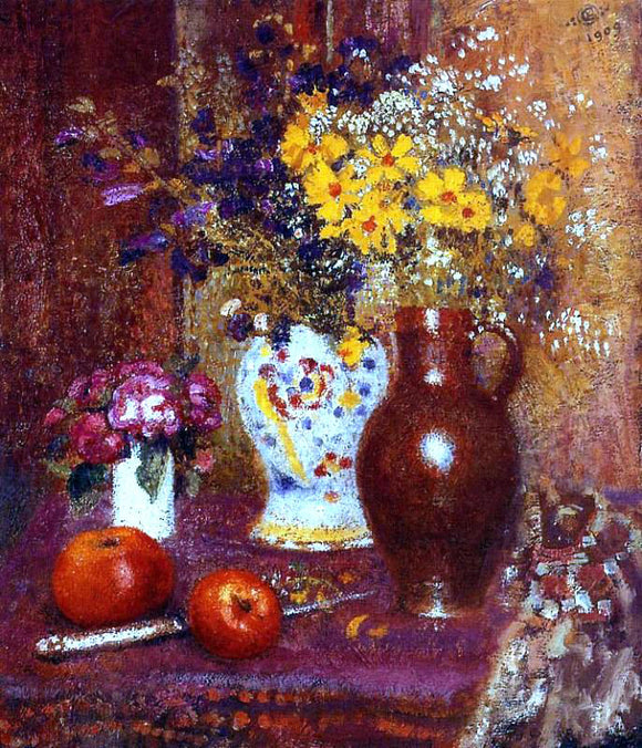  Georges Lemmen Flowers and Apples - Canvas Art Print