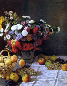  Claude Oscar Monet Flowers and Fruit - Canvas Art Print