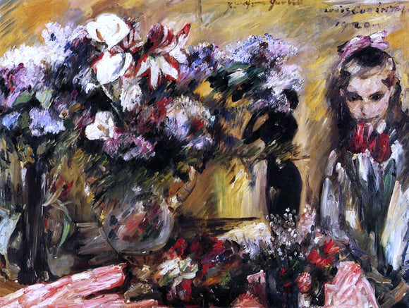  Lovis Corinth Flowers and Wilhelmine - Canvas Art Print