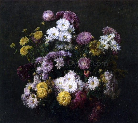  Henri Fantin-Latour Flowers, Chrysanthemums - Canvas Art Print
