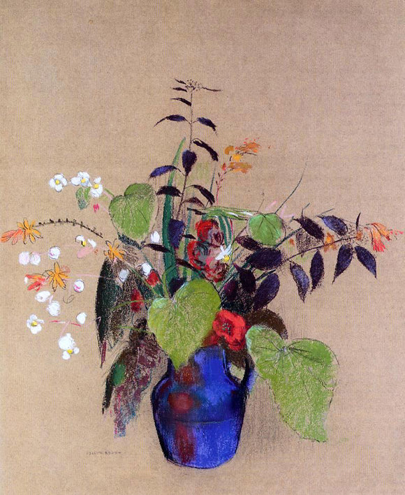  Odilon Redon Flowers in a Blue Jug - Canvas Art Print