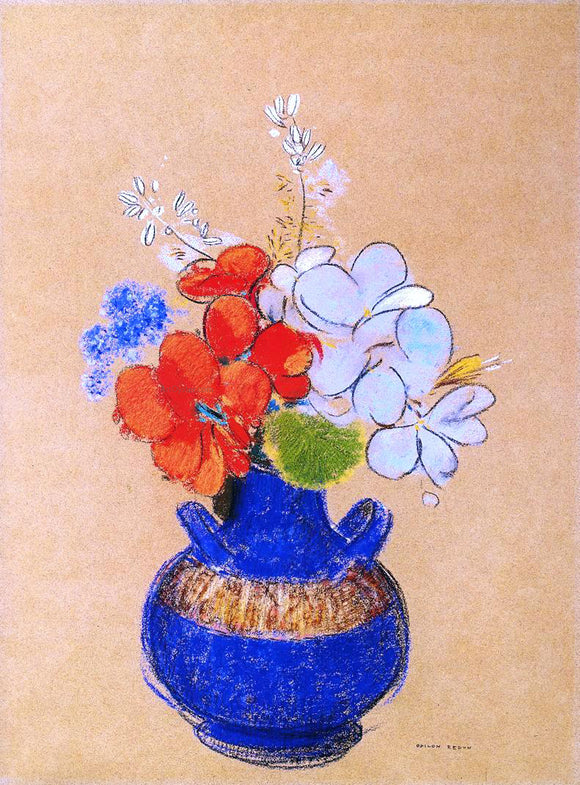  Odilon Redon Flowers in a Blue Vase - Canvas Art Print