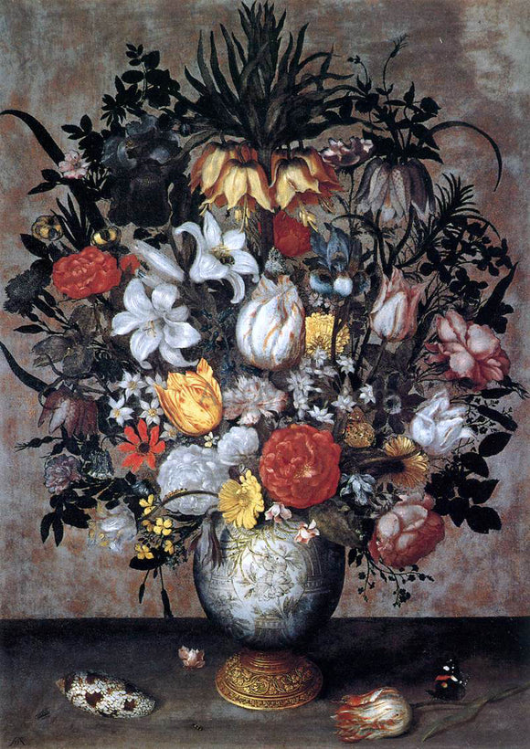  The Elder Ambrosius Bosschaert Flowers in a Chinese Vase - Canvas Art Print
