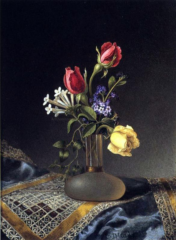  Martin Johnson Heade Flowers in a Frosted Vase - Canvas Art Print