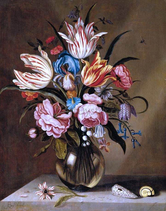  Abraham Bosschaert Flowers in a Glass Vase - Canvas Art Print