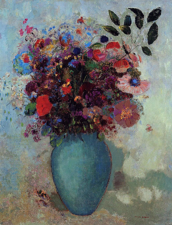  Odilon Redon Flowers in a Turquoise Vase - Canvas Art Print