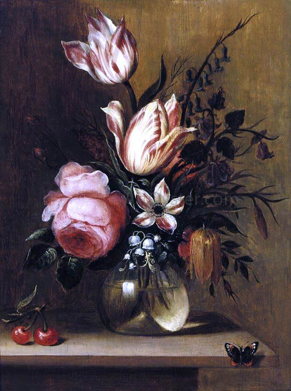  Hans Bollongier Flowers in a Vase - Canvas Art Print