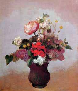  Odilon Redon Flowers in aa Brown Vase - Canvas Art Print