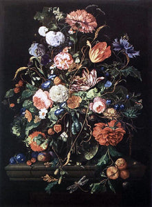  Jan Davidsz De Heem Flowers in Glass and Fruits - Canvas Art Print