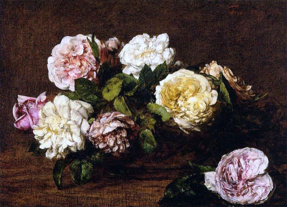  Henri Fantin-Latour Flowers: Roses - Canvas Art Print