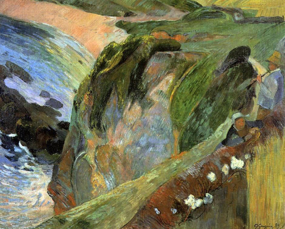  Paul Gauguin Flutist on the Cliffs - Canvas Art Print