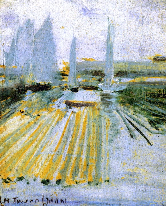  John Twachtman Fog and Small Sailboats - Canvas Art Print