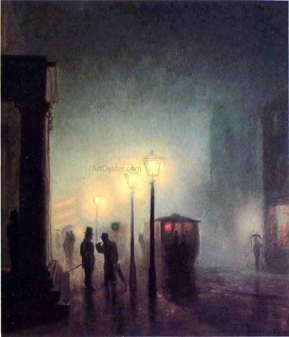  Frederick Dickinson Williams Foggy Evening in Boston - Canvas Art Print
