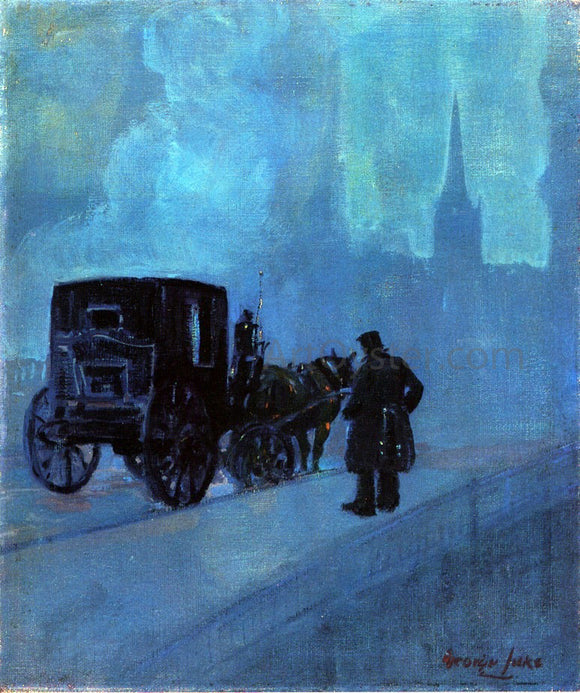  George Luks Foggy Night, New York - Canvas Art Print