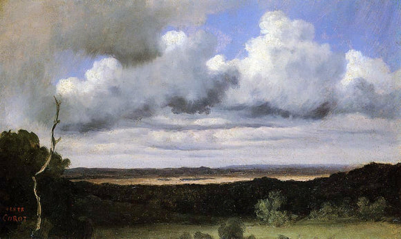 Jean-Baptiste-Camille Corot Fontainebleau, Storm over the Plains - Canvas Art Print