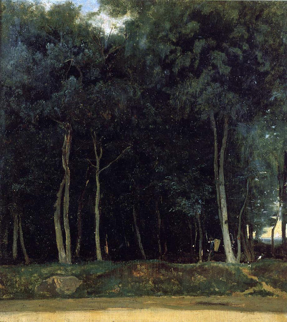  Jean-Baptiste-Camille Corot Fontainebleau, the Bas-Breau Road - Canvas Art Print