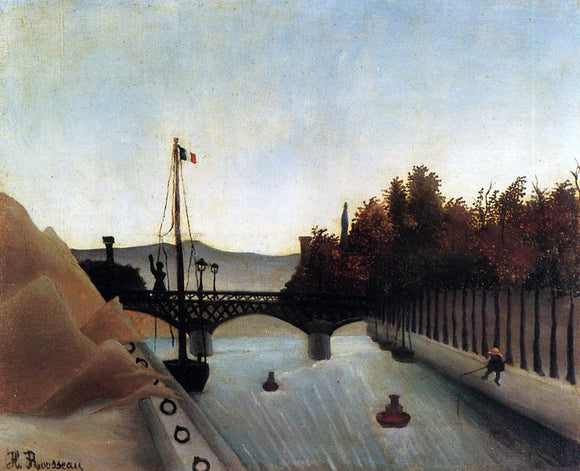  Henri Rousseau Footbridge at Passy - Canvas Art Print
