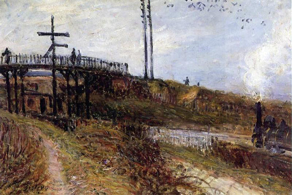  Alfred Sisley Footbridge over the Railroad at Sevres - Canvas Art Print