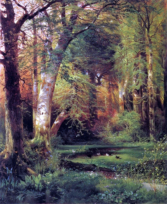  Thomas Moran Forest Scene - Canvas Art Print