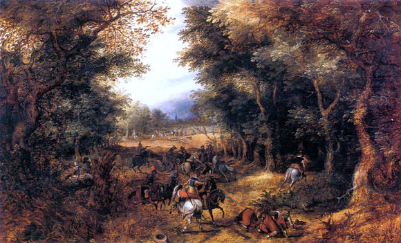  David Vinckboons Forest Scene with Robbery - Canvas Art Print