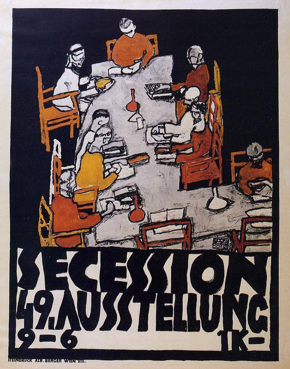  Egon Schiele Forty-Ninth Secession Exhibition Poster - Canvas Art Print