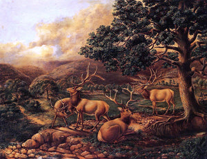  II Titian Ramsey Peale Four Elk - Canvas Art Print