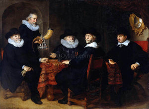  Govert Teunisz Flinck Four Governors of the Arquebusiers Civic Guard, Amsterdam - Canvas Art Print