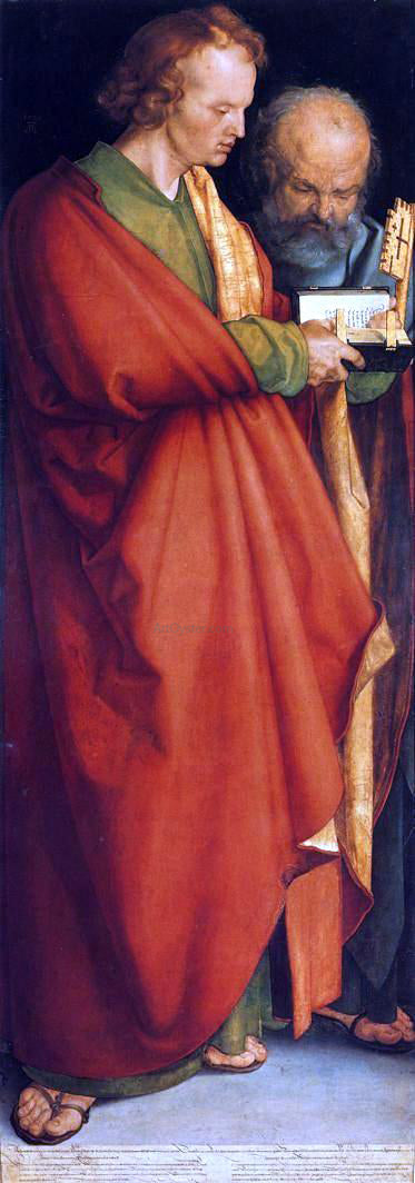  Albrecht Durer Four Holy Men (left panel): St. John and St. Peter - Canvas Art Print