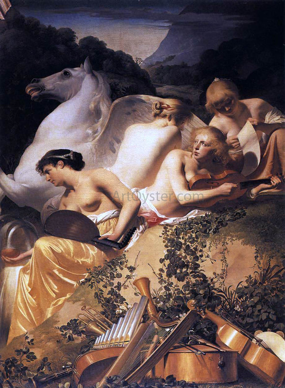  Caesar Van Everdingen Four Muses and Pegasus on Parnassus - Canvas Art Print